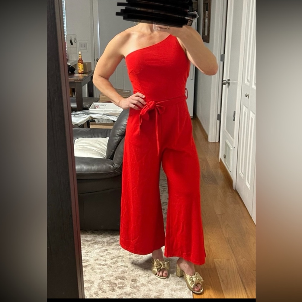 Red Anrabess jumpsuit with tie waist